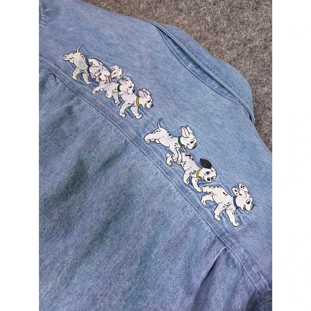 Vintage Disney Catalog 101 Dalmatians Denim Shirt Medium Embroidered - Picture 13 of 13